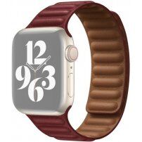 Řemínek kožený tah pro Apple Watch 42mm / 41mm / 40mm / 38mm - vínový