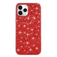 Ochranný kryt s flitry pro iPhone 12 mini - červený