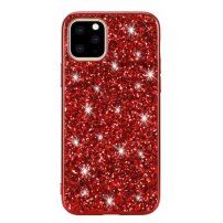 Ochranný kryt s flitry pro iPhone 11 Pro Max - červený