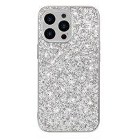 Ochranný kryt s flitry pro iPhone 13 Pro - stříbrný