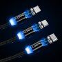 FLOVEME Round magnetický kabel USB-A / USB-C / Micro USB / Lightning pro iPhone / iPad / iPod / AirPods - 1 m - černá