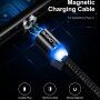 FLOVEME Round magnetický kabel USB-A / USB-C / Micro USB / Lightning pro iPhone / iPad / iPod / AirPods - 1 m - černá