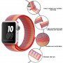 Nylonový řemínek s proužky pro Apple Watch Ultra 49mm / 46mm / 45mm / 44mm / 42mm - oranžovočervený