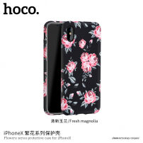 HOCO ochranný kryt pro Apple iPhone XS / iPhone X - černý s růžemi