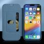 Peněženkové pouzdro ze silikonu a PU kůže pro iPhone 13 - růžové