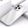 Nárazuvzdorný transparentní kryt s karbonovou texturou pro iPhone 13 Pro - bílý