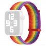 Nylonový řemínek se zapínáním na suchý zip pro Apple Watch Ultra 49mm / 46mm / 45mm / 44mm / 42mm - duhový
