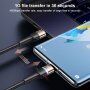 Usams svítící datový a nabíjecí opletený kabel PD USB-C / USB-C pro iPhone / iPad / MacBook / AirPods - 1,2 m - zlatý