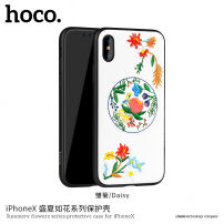 HOCO ochranný kryt se vzorem výšivky pro Apple iPhone XS / iPhone X - růžová květina
