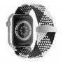 Nylonový copánkový řemínek s posuvnou přezkou pro Apple Watch 42mm / 41mm / 40mm / 38mm - černobílý
