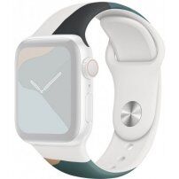 Silikonový řemínek s abstraktním vzorem pro Apple Watch 42mm / 41mm / 40mm / 38mm - modročerný