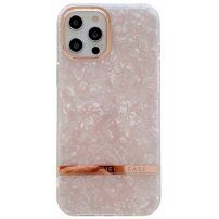 Ochranný kryt se skořepinovou texturou pro iPhone 12 Pro Max - růžový