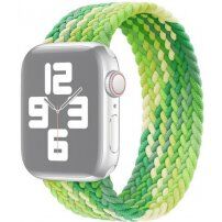 Nylonový řemínek s barevným copánkovým vzorem pro Apple Watch Ultra 49mm / 46mm / 45mm / 44mm / 42mm - M - zelený