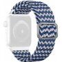 Řemínek s copánkovým vzorem pro Apple Watch 42mm / 41mm / 40mm / 38mm - bílomodrý