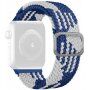 Řemínek s copánkovým vzorem pro Apple Watch 42mm / 41mm / 40mm / 38mm - modrobílý