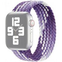 Nylonový řemínek s barevným copánkovým vzorem pro Apple Watch 42mm / 41mm / 40mm / 38mm - L - fialový