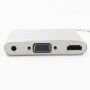 3v1 Redukce z lightning konektoru na HDMI + VGA + Audio Jack 3,5 mm pro iPhone / iPad - stříbrná
