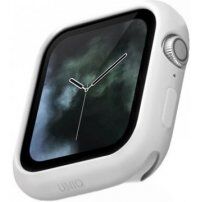 Uniq Lino silikonové pouzdro pro Apple Watch 44mm - bílé