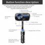 Bluetooth FM transmitter do auta s podsvícením, slotem na TF kartu a porty 3,5 mm jack / 2x USB-A - černý