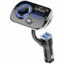Bluetooth FM transmitter do auta s podsvícením, slotem na TF kartu a porty 3,5 mm jack / 2x USB-A - černý