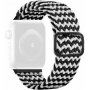 Řemínek s copánkovým vzorem pro Apple Watch 42mm / 41mm / 40mm / 38mm - černobílý