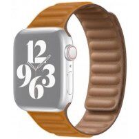 Řemínek kožený tah pro Apple Watch 42mm / 41mm / 40mm / 38mm - hořčicový