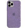 Průhledný kryt s měňavými srdíčky pro iPhone 12 Pro Max - fialový