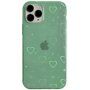 Průhledný kryt s měňavými srdíčky pro iPhone 12 Pro Max - zelený
