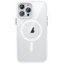 Křišťálově lesklý průsvitný kryt s MagSafe pro iPhone 13 Pro Max - bílý