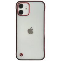 Ochranný matný transparentní kryt pro iPhone 11 - červený