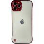 Ochranný matný transparentní kryt pro iPhone 13 Pro - červený