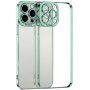 Transparentní kryt s pokovenou hranou pro iPhone 11 - zelený