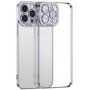 Transparentní kryt s pokovenou hranou pro iPhone 11 - fialový