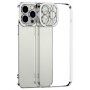 Transparentní kryt s pokovenou hranou pro iPhone 11 - stříbrný
