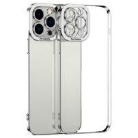 Transparentní kryt s pokovenou hranou pro iPhone 11 - stříbrný