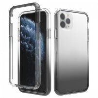 Nárazuvzdorné dvoubarevné transparentní pouzdro pro iPhone 11 Pro Max - černé