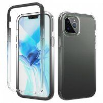 Nárazuvzdorné dvoubarevné transparentní pouzdro pro iPhone 12 Pro Max - černé