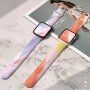 Silikonový řemínek se vzorem vodových barev pro Apple Watch 42mm / 41mm / 40mm / 38mm - oranžový