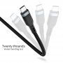 Wiwu opletený datový a nabíjecí kabel USB-C / Lightning pro iPhone / iPad / iPod / AirPods - 3 m - černý