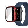 Metalické pouzdro s tvrzeným sklem pro Apple Watch 45mm - červené