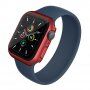 Metalické pouzdro s tvrzeným sklem pro Apple Watch 45mm - červené