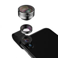 Joyroom 3 v 1 sada objektivů na fotoaparát rybí oko / makro objektiv / širokoúhlý objektiv pro Apple iPhone