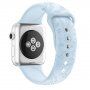Silikonový řemínek se vzorem květin pro Apple Watch Ultra 49mm / 46mm / 45mm / 44mm / 42mm - pastelově modrý