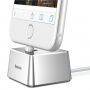 BASEUS hliníkový nabíjecí stojánek pro Apple iPhone - stříbrný