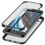 Pouzdro pro celý telefon z tvrzeného skla s plastovým rámečkem pro iPhone 7 / 8 / SE (2020/2022) - petrolejové