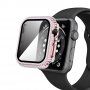 Pouzdro posázené kamínky s tvrzeným sklem pro Apple Watch 40mm - růžové