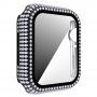 Pouzdro posázené kamínky s tvrzeným sklem pro Apple Watch 40mm - černé
