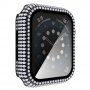 Pouzdro posázené kamínky s tvrzeným sklem pro Apple Watch 40mm - černé