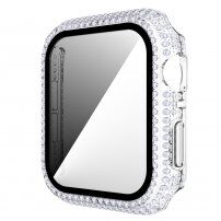 Pouzdro posázené kamínky s tvrzeným sklem pro Apple Watch 40mm - čiré