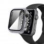 Pouzdro posázené kamínky s tvrzeným sklem pro Apple Watch 40mm - čiré